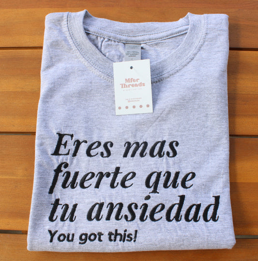 Eres fuerte embroidered T-shirt