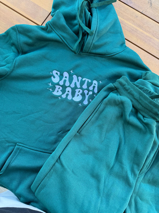 Santa baby embroidered hoodie