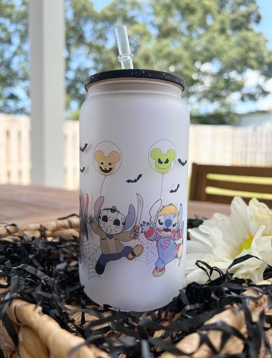 Stich in Halloween Glass Can